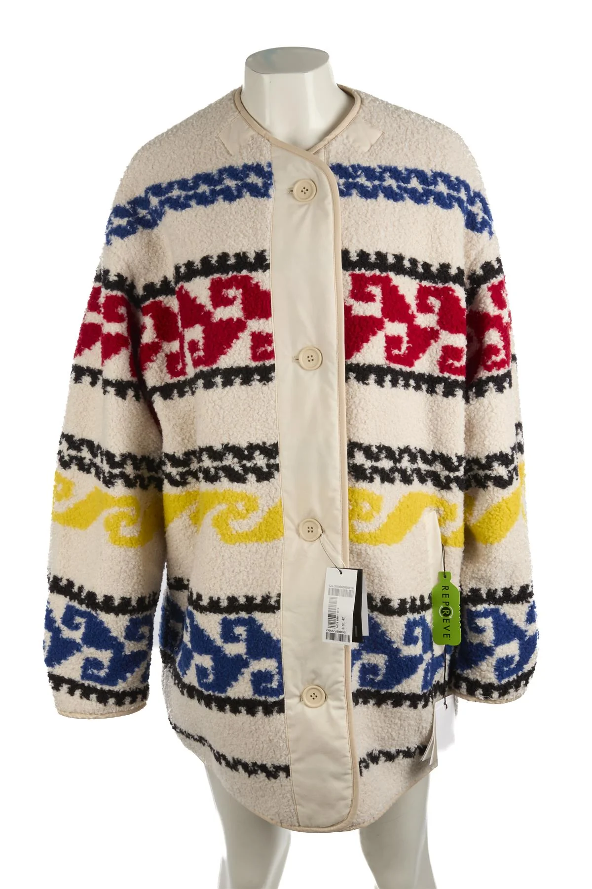 ISABEL MARANT ÉTOILE ECRU FLEECE COAT FR 42 UK 14 - Image 2