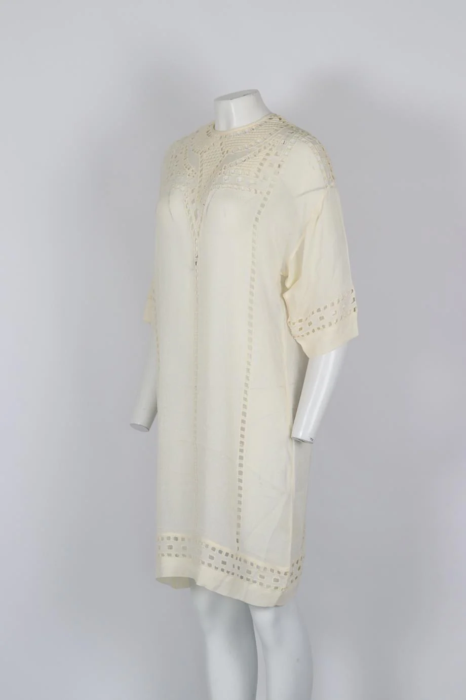 ISABEL MARANT ÉTOILE EMBROIDERED CHIFFON MINI DRESS FR 34 UK 6 - Image 3