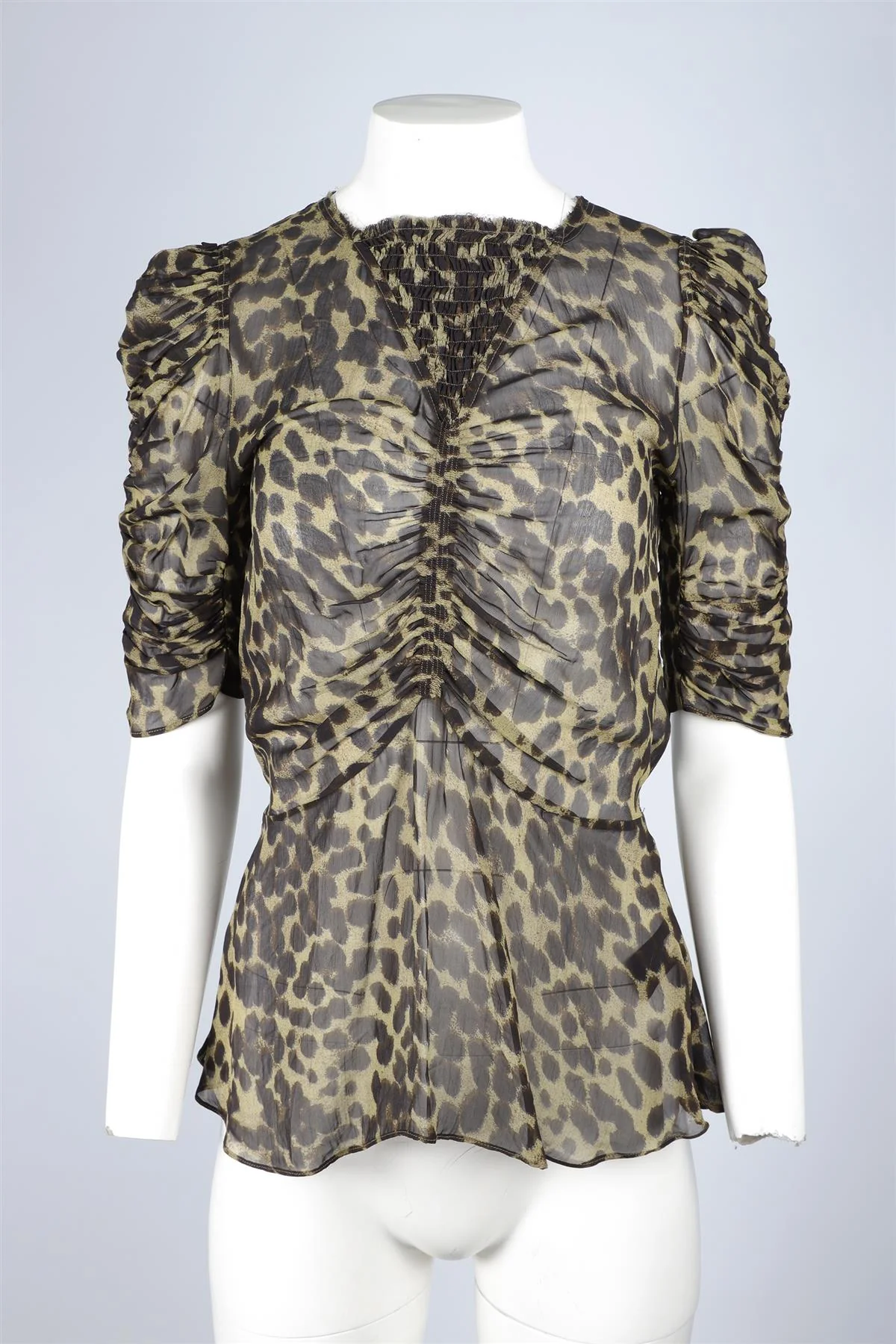 ISABEL MARANT ÉTOILE GREEN CHIFFON TOP FR 36 UK 8 - Image 2