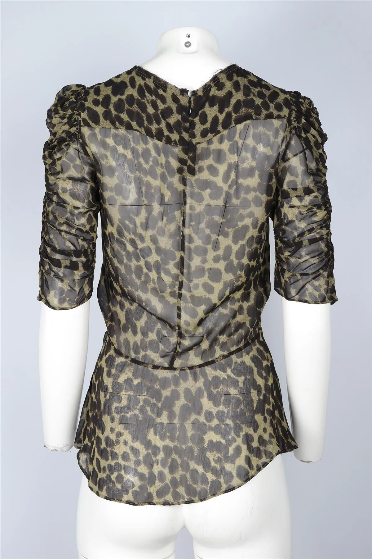 ISABEL MARANT ÉTOILE GREEN CHIFFON TOP FR 36 UK 8 - Image 4