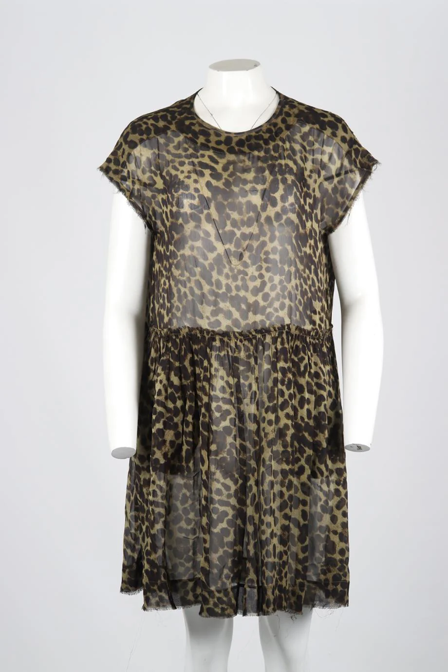 ISABEL MARANT ÉTOILE LEOPARD PRINT CREPE MINI DRESS FR 34 UK 6 - Image 2