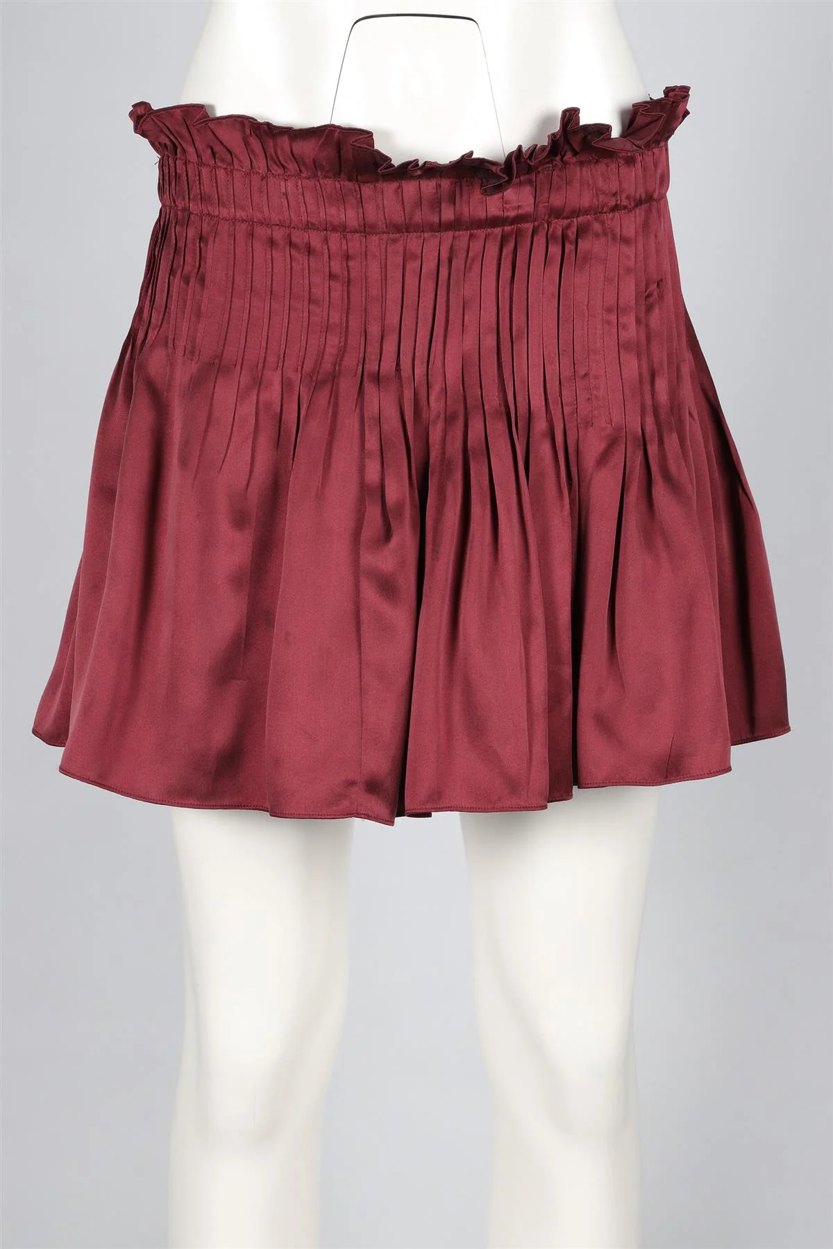 ISABEL MARANT ÉTOILE MAROON SILK MINI SKIRT FR 38 UK 10 - Image 2