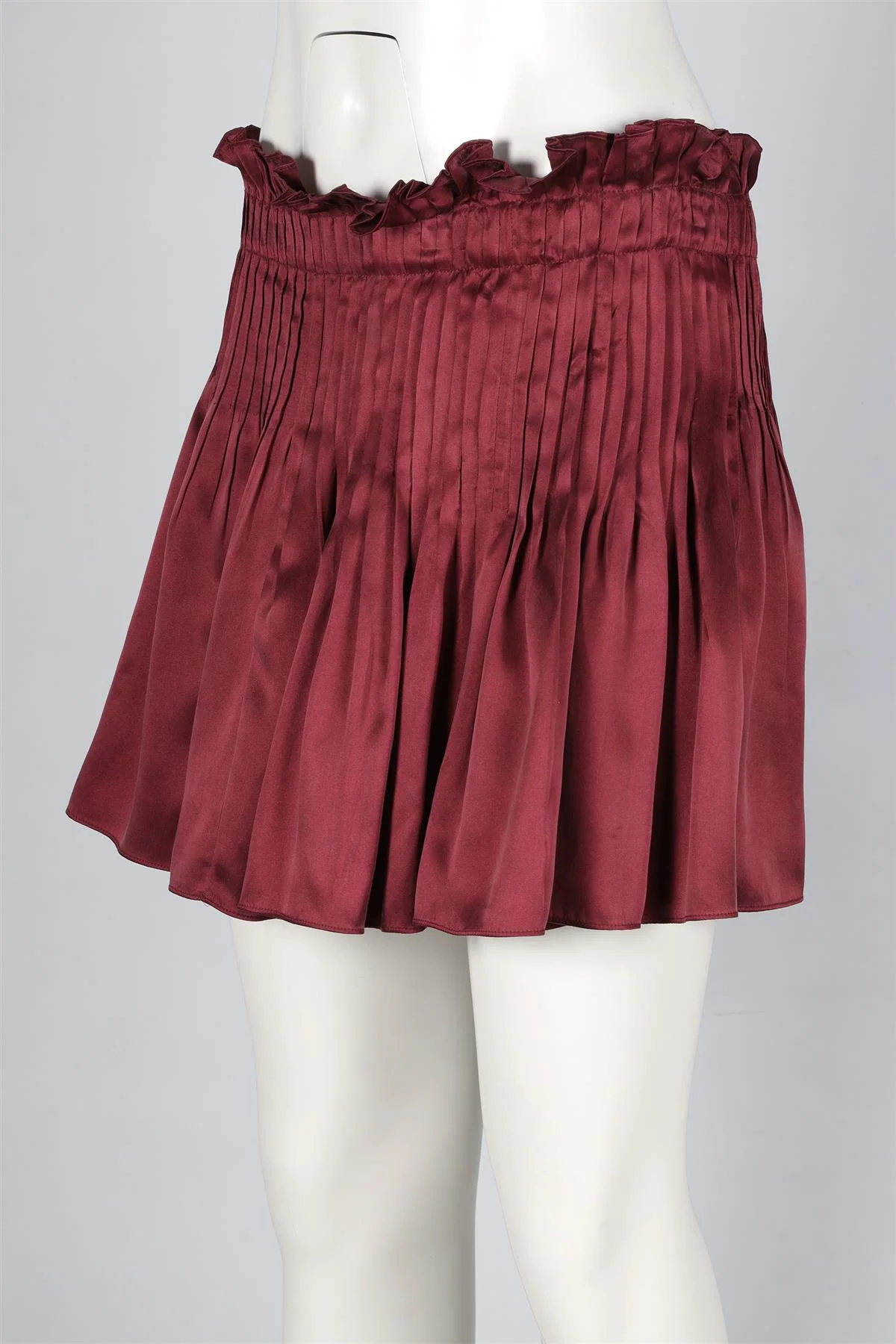 ISABEL MARANT ÉTOILE MAROON SILK MINI SKIRT FR 38 UK 10 - Image 3