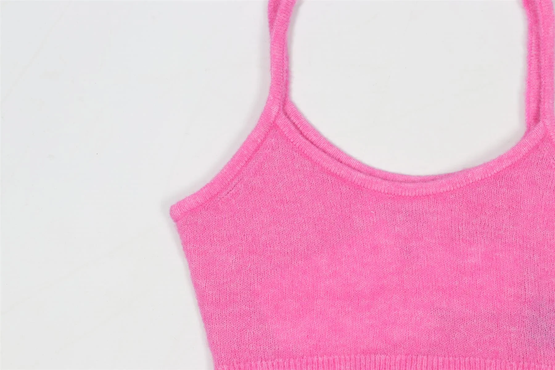 ISABEL MARANT ÉTOILE PINK CROPPED ALPACA BLEND TOP FR 34 UK 6 - Image 3