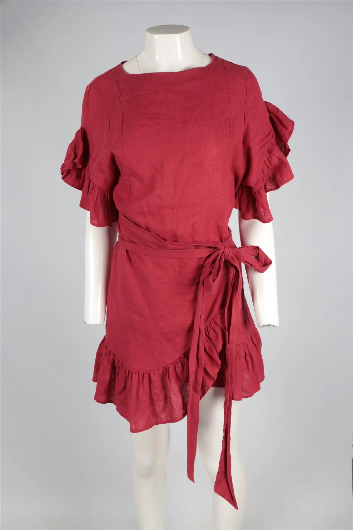 ISABEL MARANT ÉTOILE PINK LINEN MINI DRESS FR 40 UK 12 - Image 2
