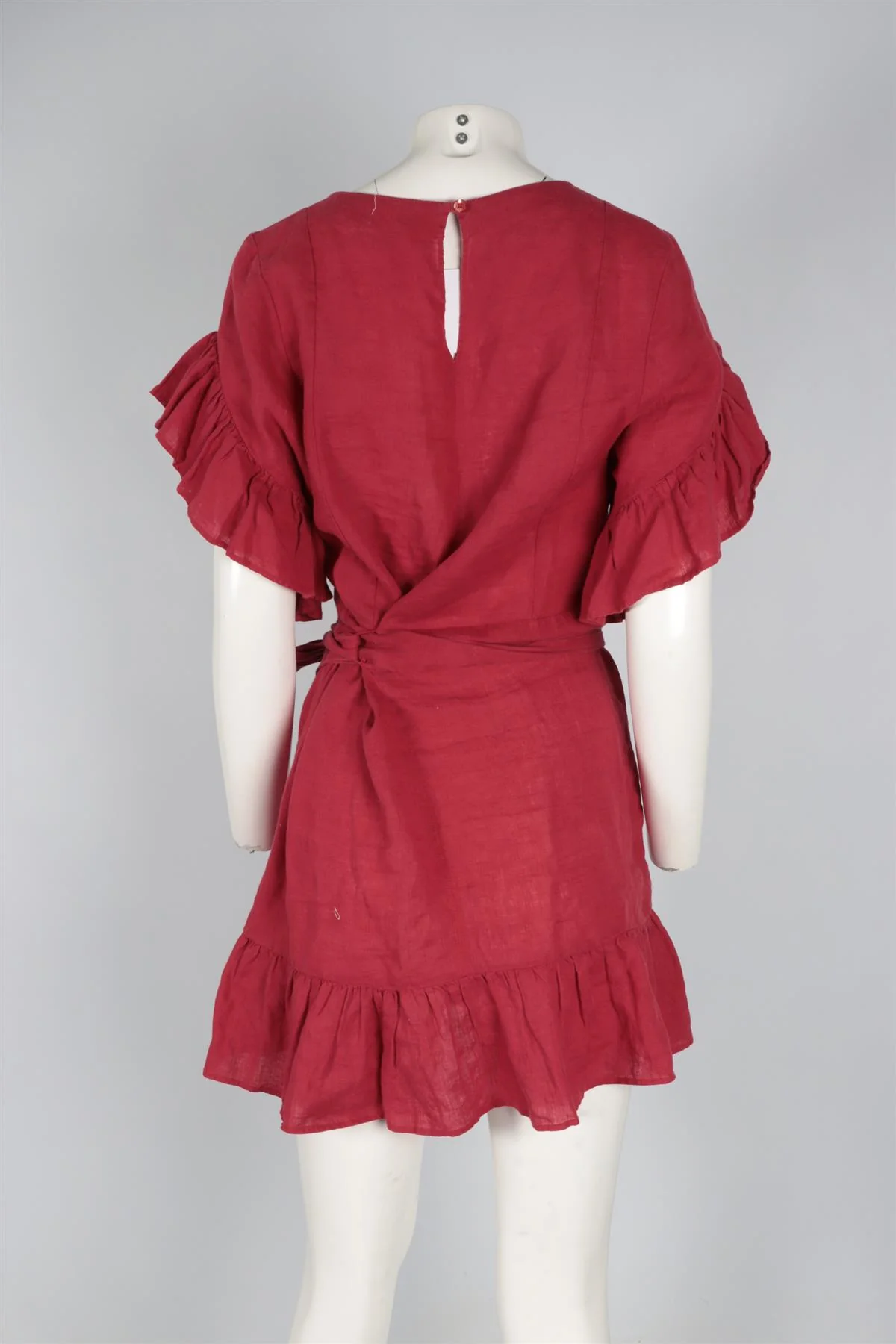ISABEL MARANT ÉTOILE PINK LINEN MINI DRESS FR 40 UK 12 - Image 4