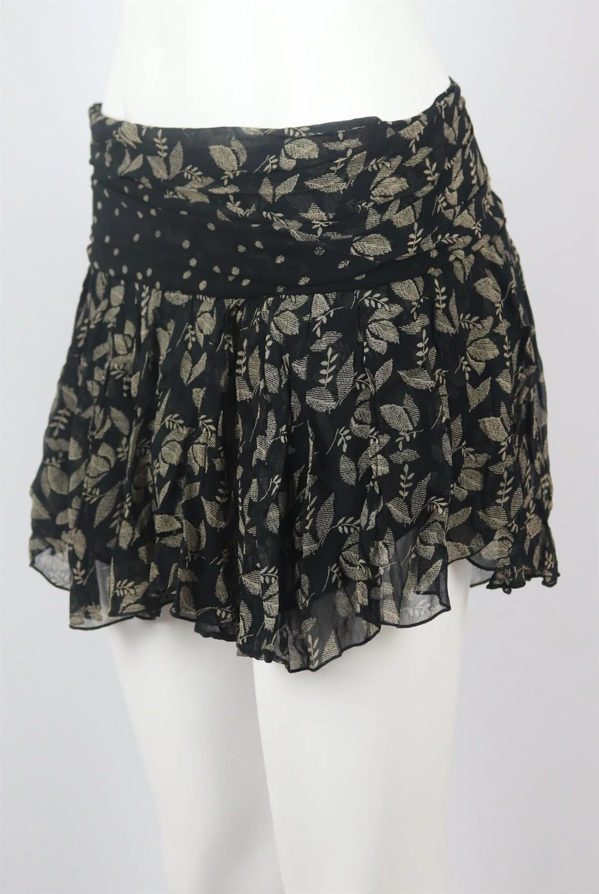 ISABEL MARANT ÉTOILE PRUNE PRINTED GEORGETTE MINI SKIRT FR 38 UK 10 - Image 3