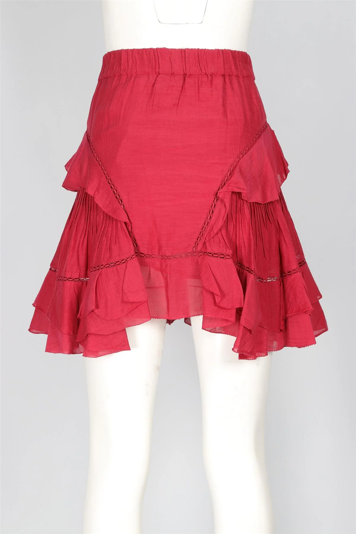 ISABEL MARANT ÉTOILE RED COTTON MINI SKIRT FR 38 UK 10 - Image 4