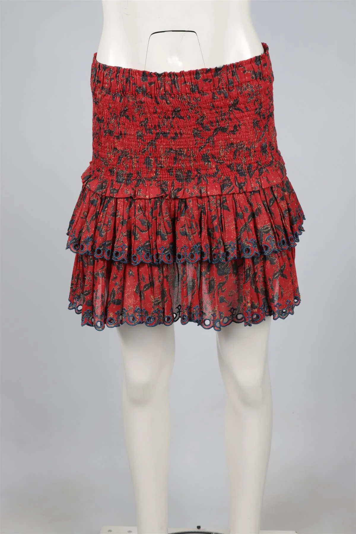 ISABEL MARANT ÉTOILE RED COTTON MINI SKIRT FR 40 UK 12 - Image 2