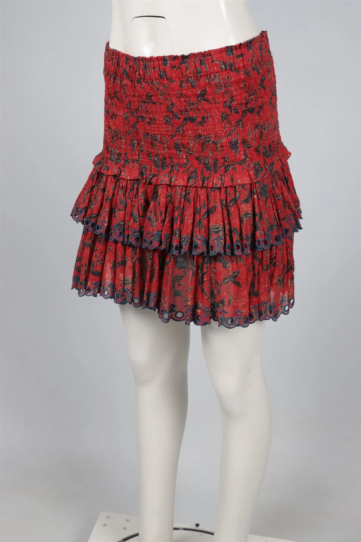 ISABEL MARANT ÉTOILE RED COTTON MINI SKIRT FR 40 UK 12 - Image 3