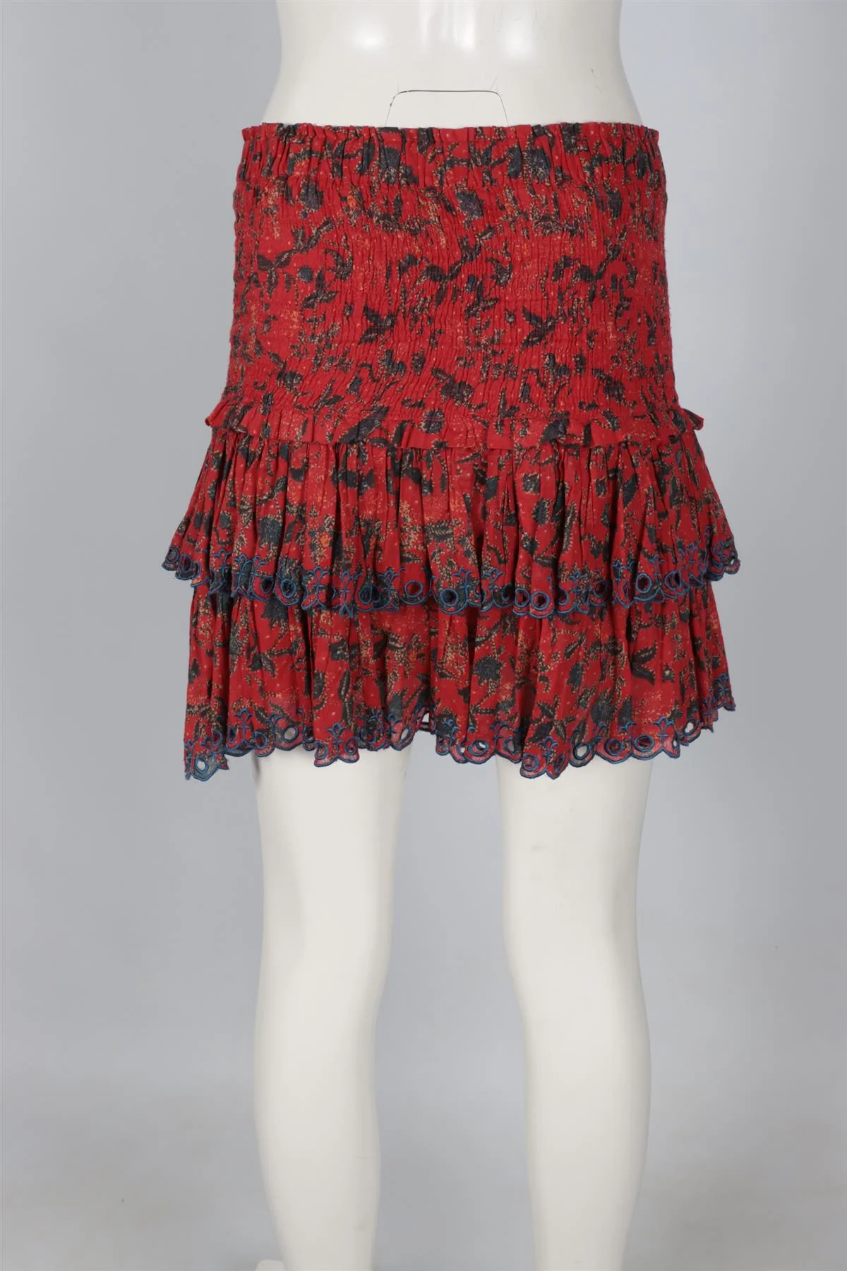 ISABEL MARANT ÉTOILE RED COTTON MINI SKIRT FR 40 UK 12 - Image 4