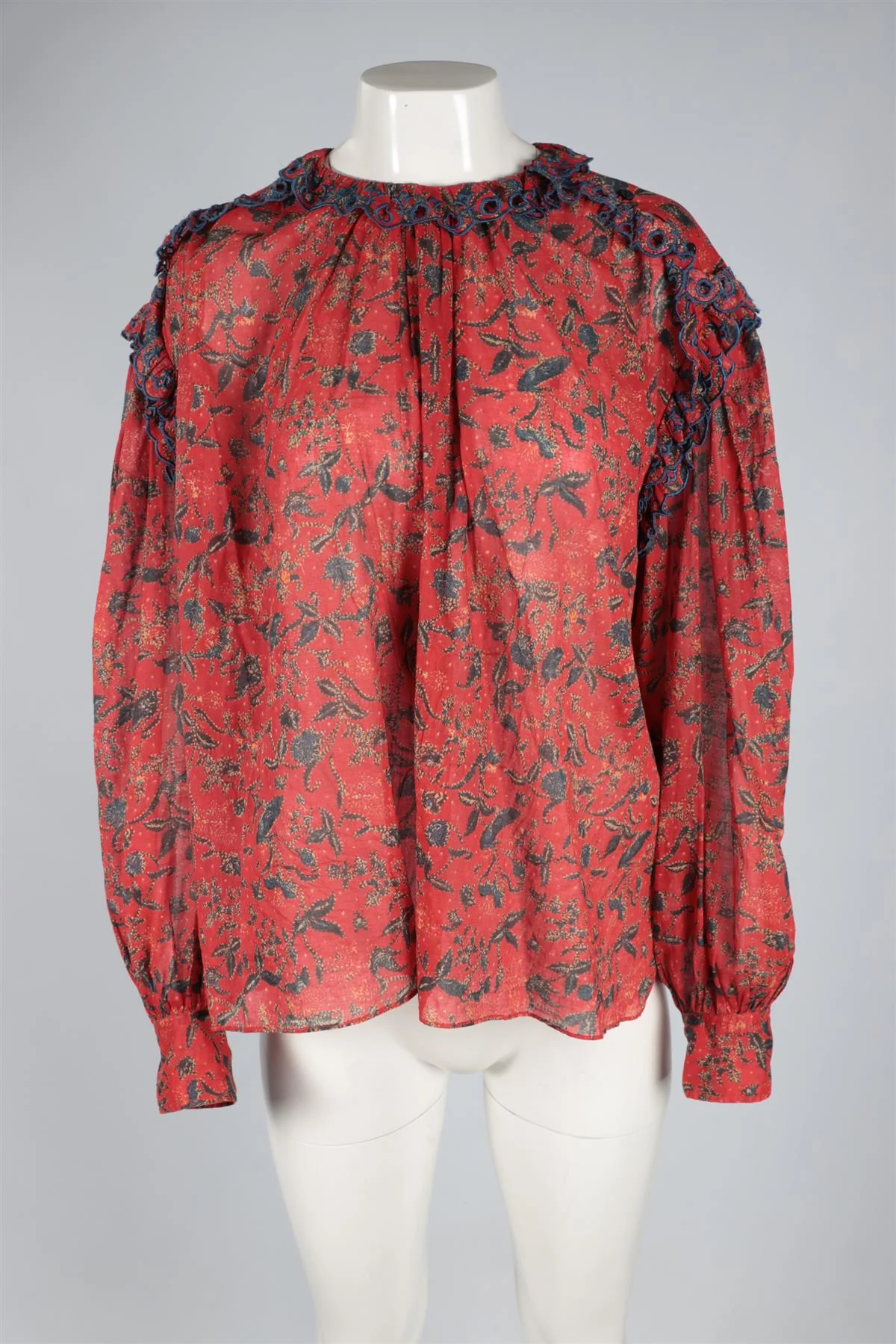ISABEL MARANT ÉTOILE RED COTTON TOP FR 40 UK 12 - Image 2