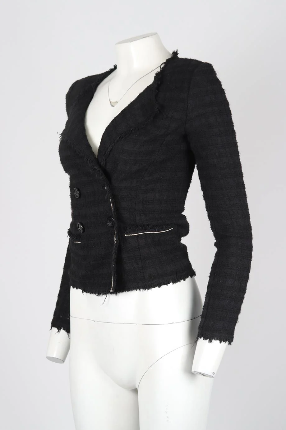 ISABEL MARANT ÉTOILE TWEED COTTON BLEND JACKET FR 34 UK 6 - Image 3