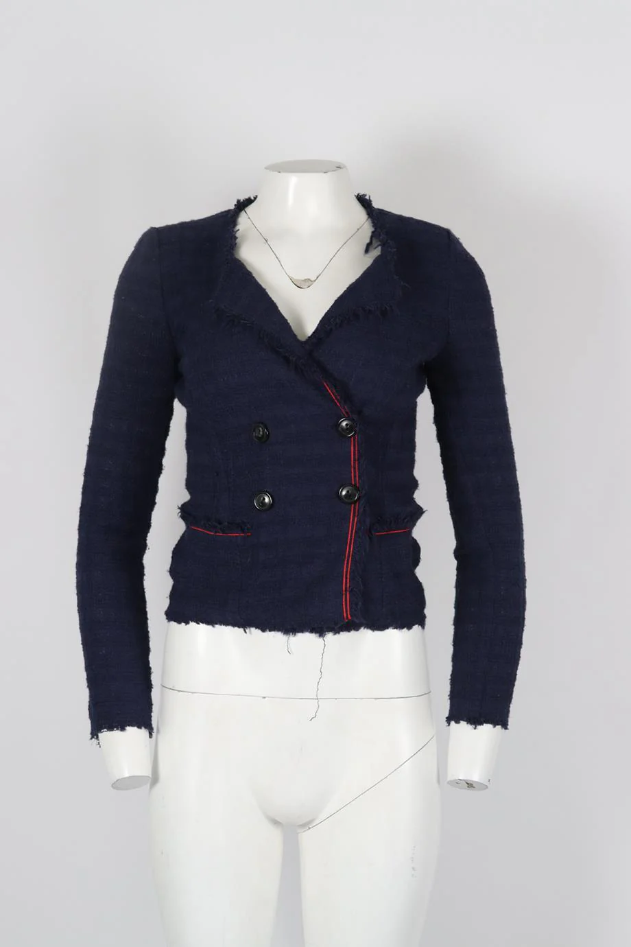 ISABEL MARANT ÉTOILE TWEED COTTON BLEND JACKET FR 34 UK 6 - Image 2