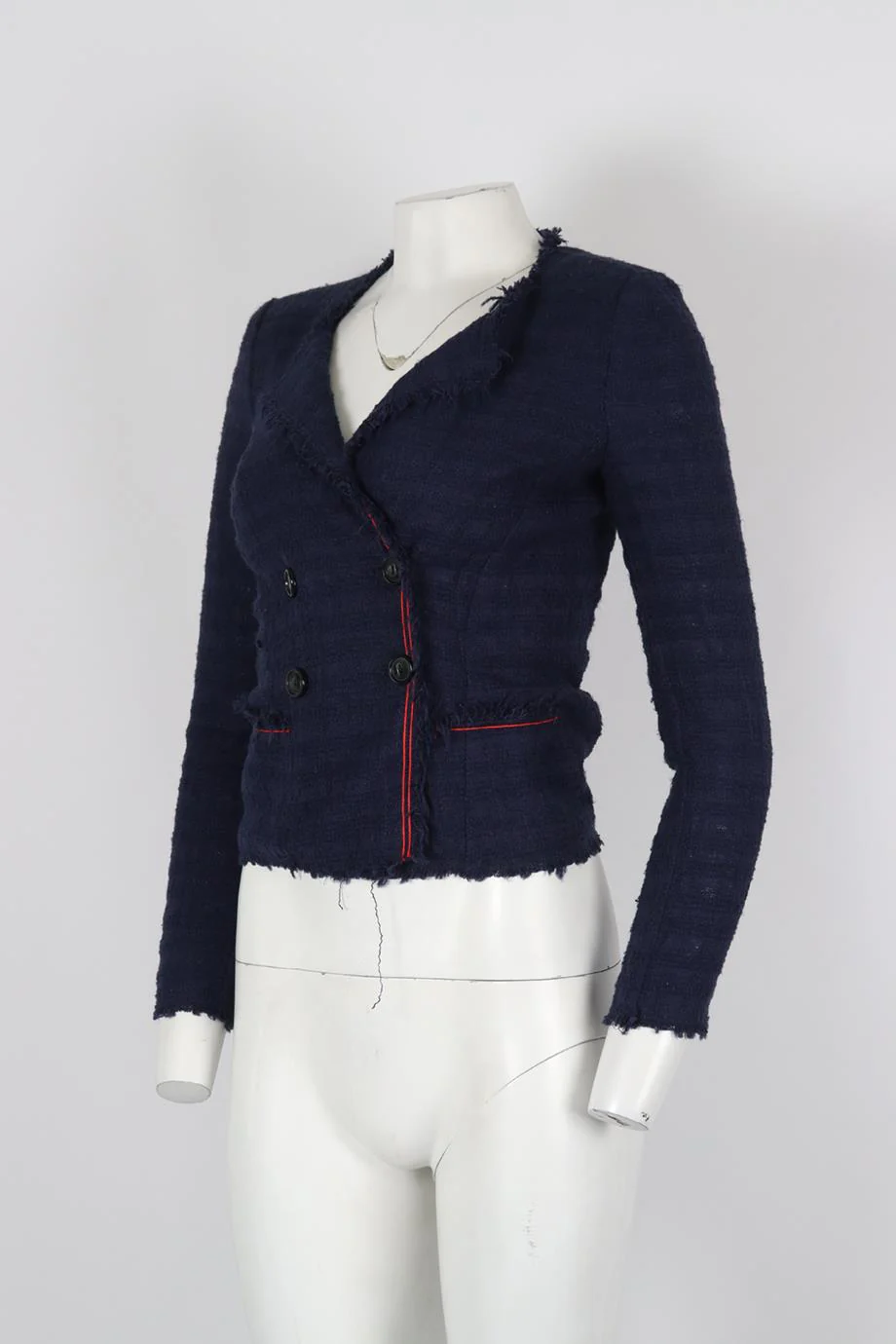 ISABEL MARANT ÉTOILE TWEED COTTON BLEND JACKET FR 34 UK 6 - Image 3