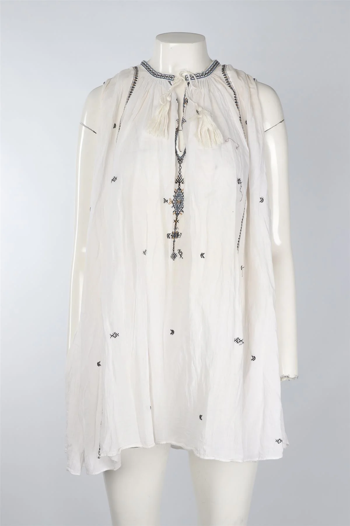 ISABEL MARANT ETOILE WHITE COTTON MINI DRESS FR 34 UK 6 - Image 2
