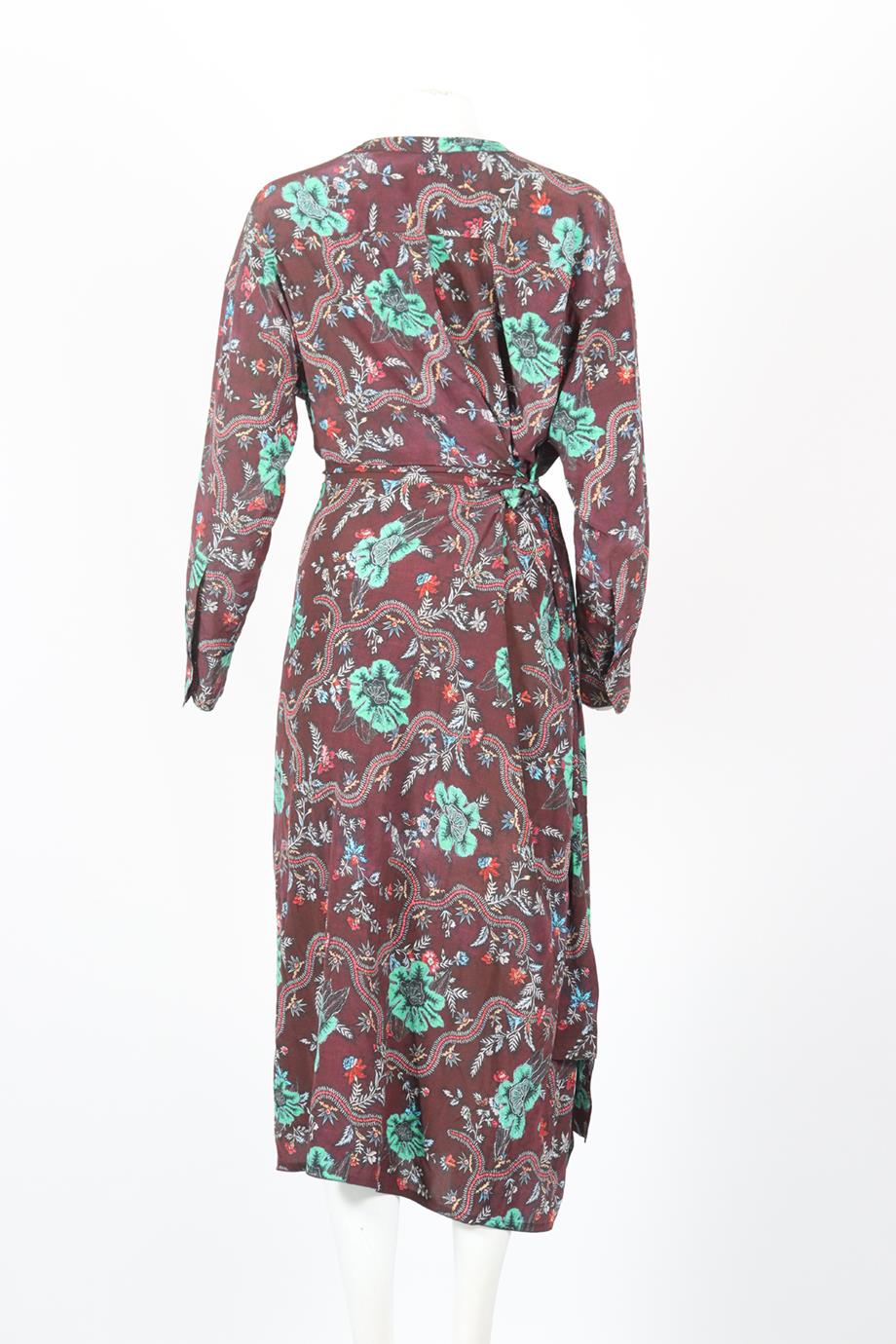 ISABEL MARANT FLORAL PRINT CREPE MAXI WRAP DRESS FR 40 UK 12 - Image 4