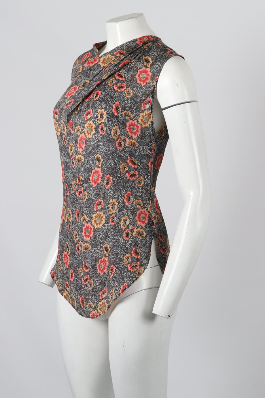ISABEL MARANT FLORAL PRINT SILK BLEND TOP FR 38 UK 10 - Image 3