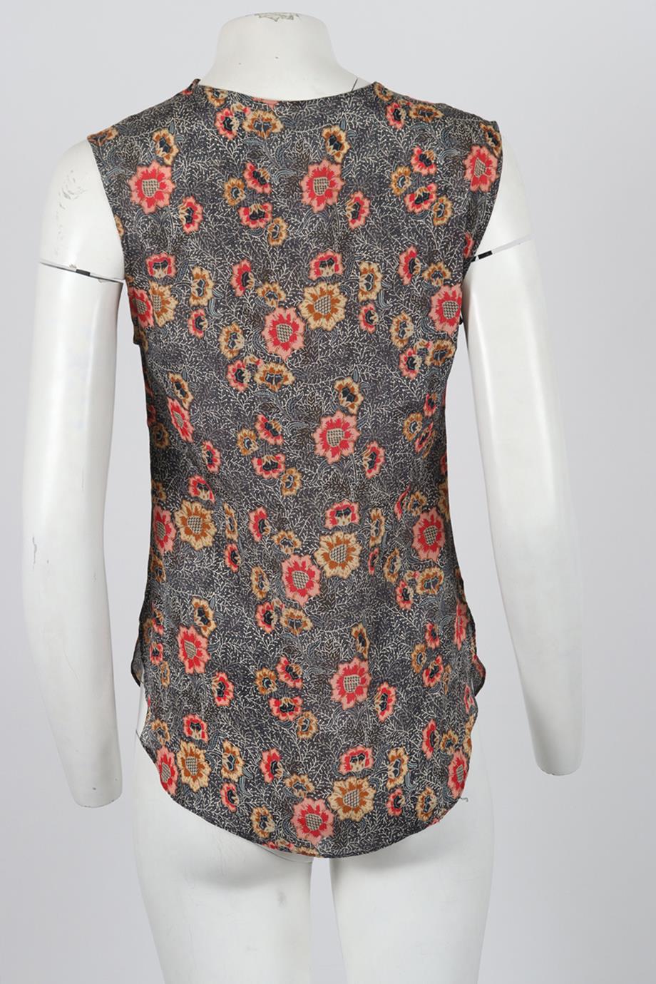 ISABEL MARANT FLORAL PRINT SILK BLEND TOP FR 38 UK 10 - Image 4