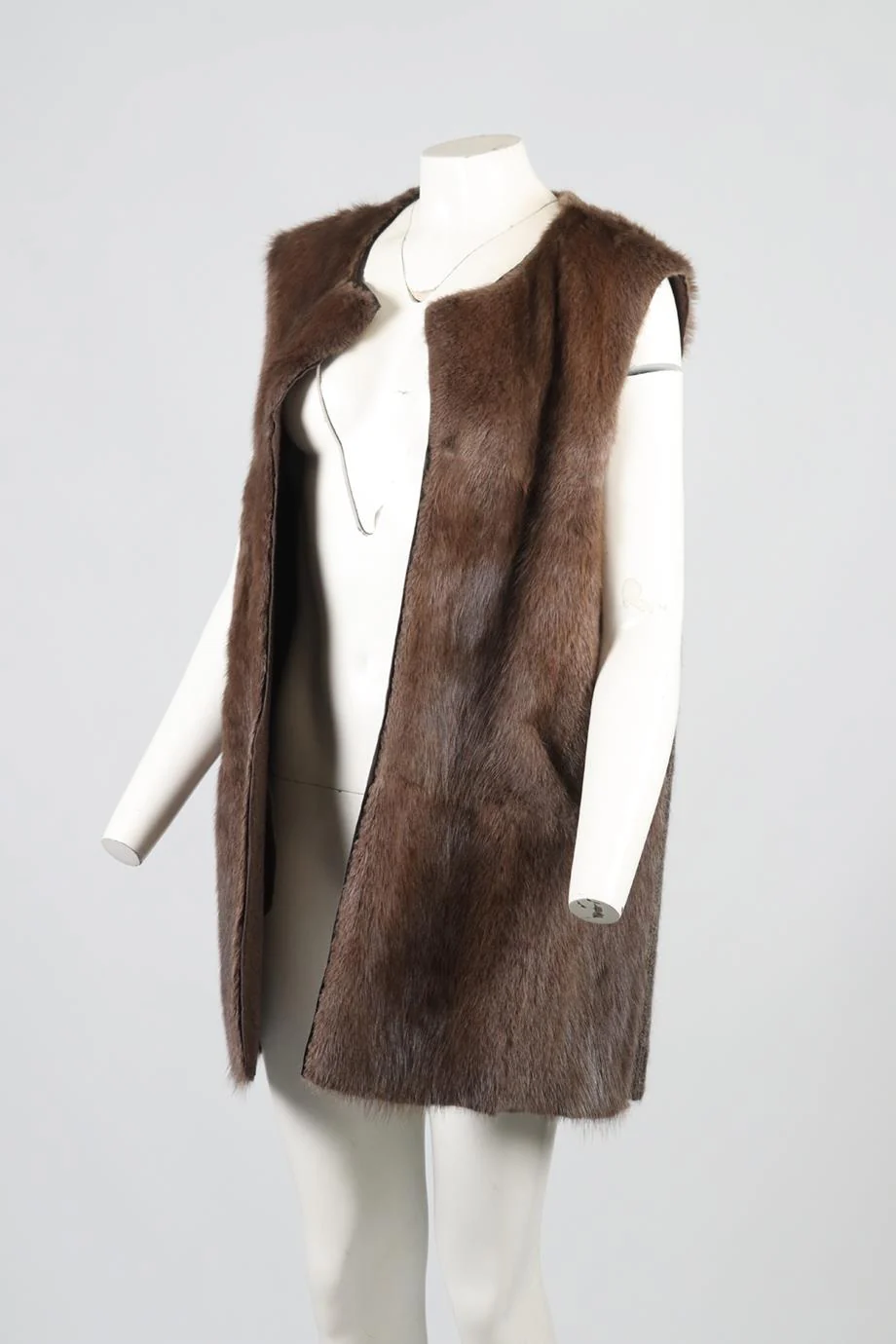 ISABEL MARANT FUR AND WOOL BLEND GILET FR 38 UK 10 - Image 3