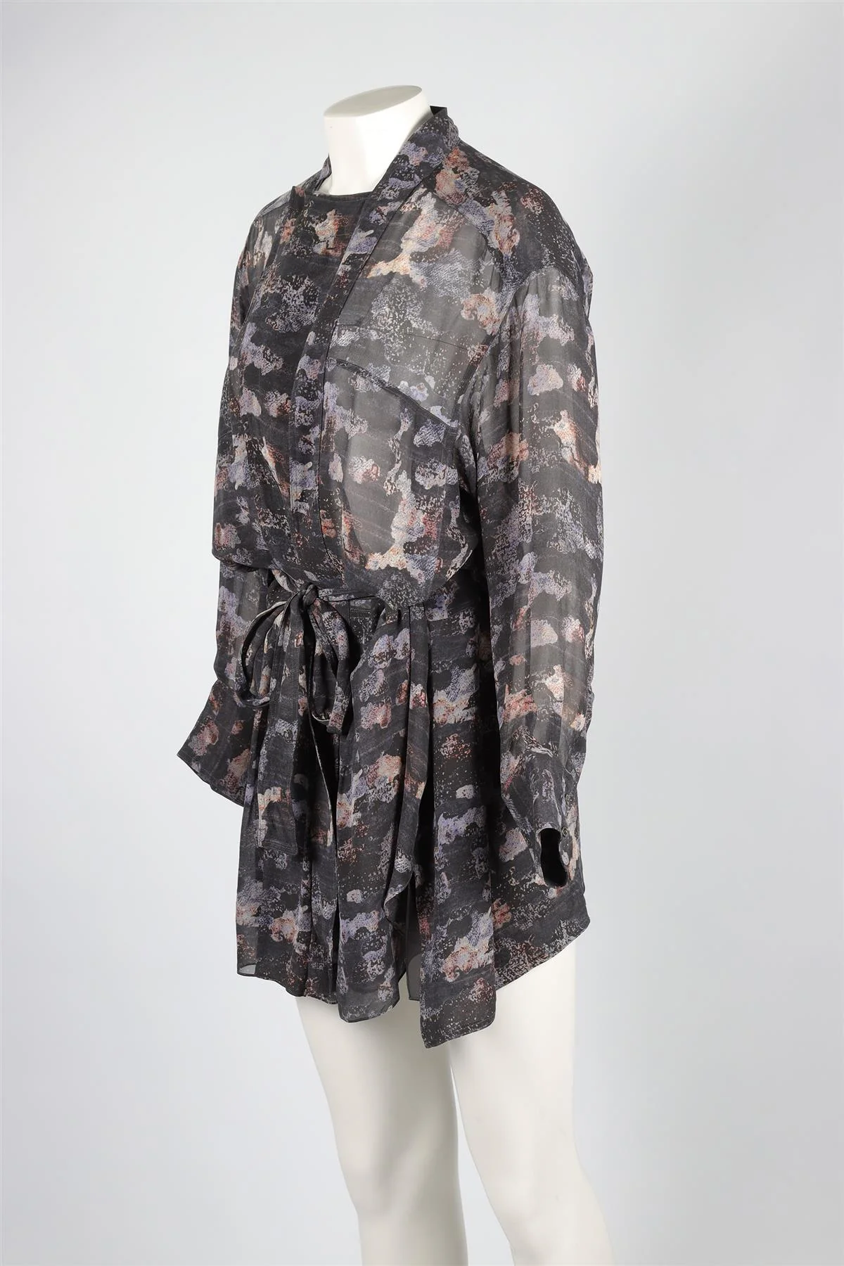ISABEL MARANT GREY SILK MINI DRESS FR 36 UK 8 - Image 3