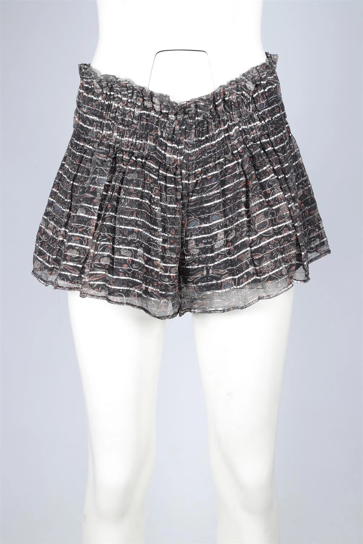 ISABEL MARANT GREY SILK SHORTS UK 6 - Image 2
