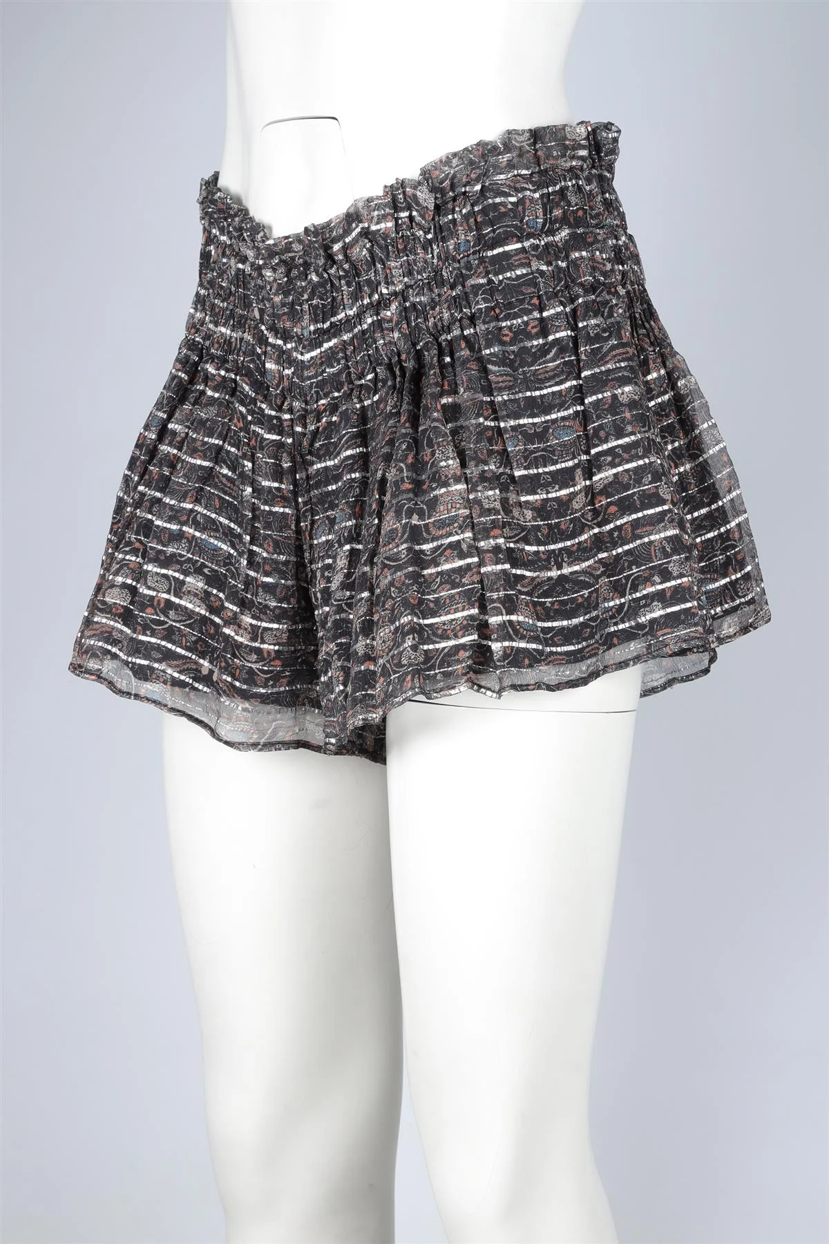 ISABEL MARANT GREY SILK SHORTS UK 6 - Image 3