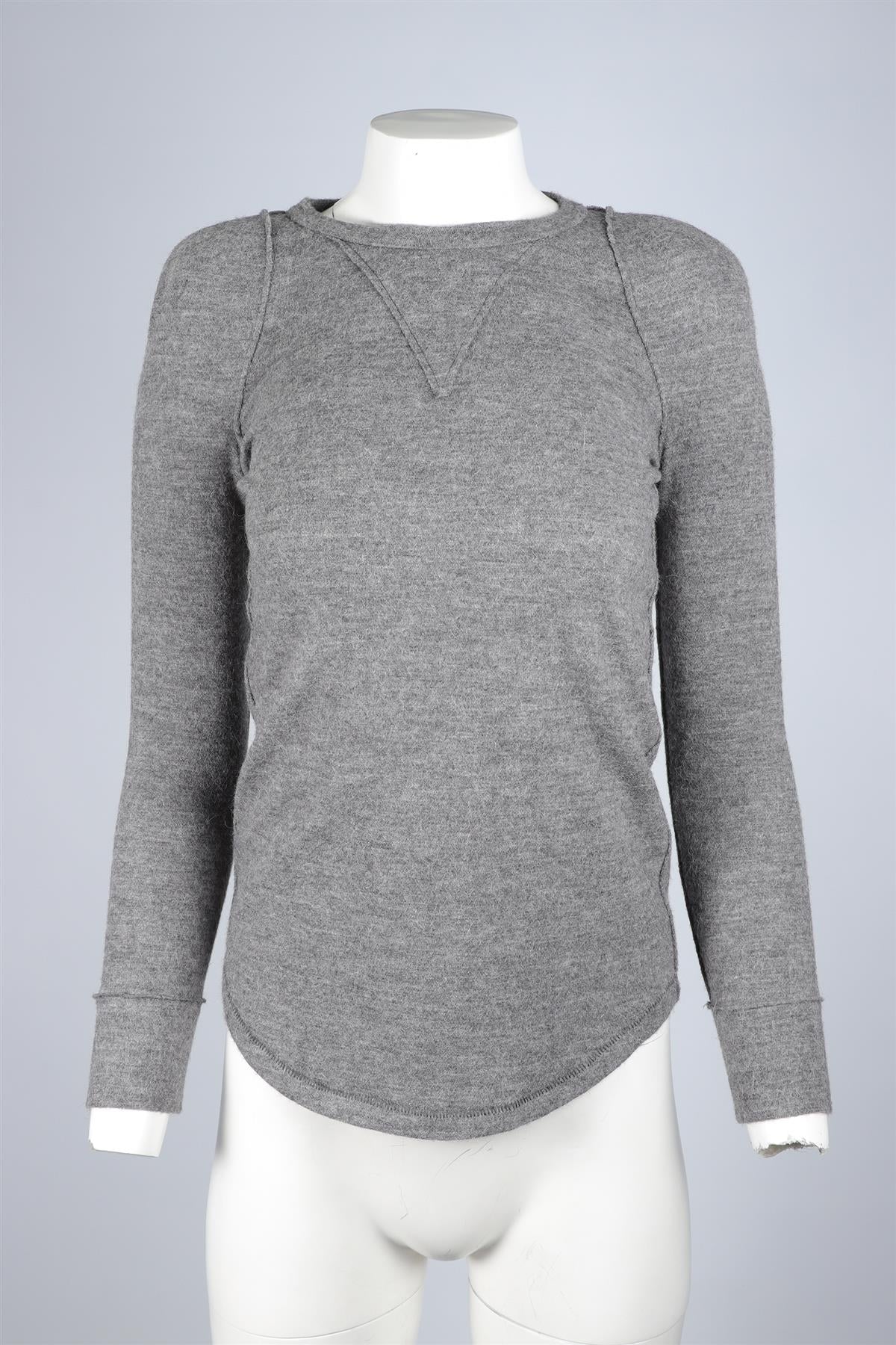 ISABEL MARANT GREY WOOL TOP UK 8 - Image 2