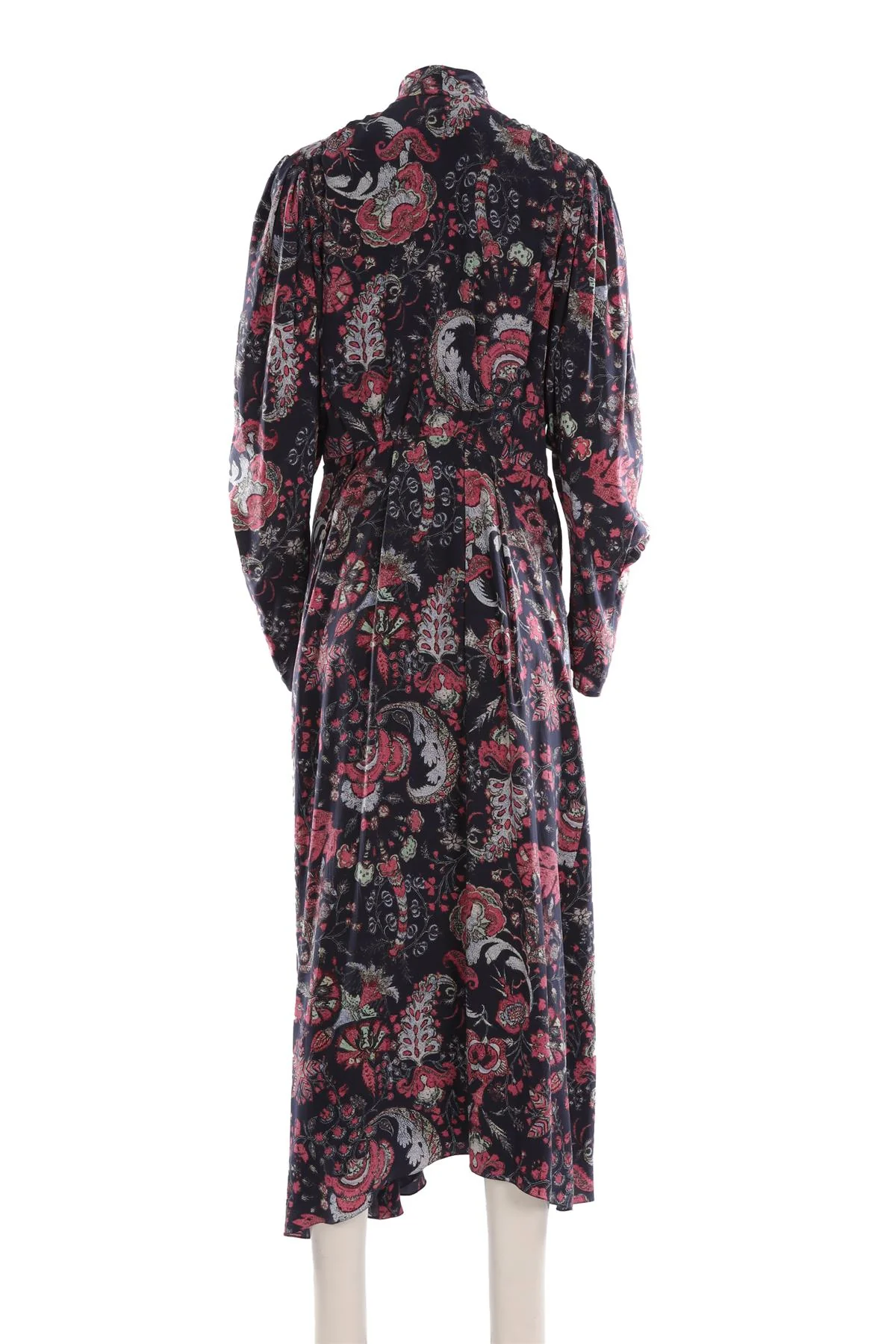 ISABEL MARANT NAVY SILK MAXI DRESS FR 42 UK 14 - Image 4