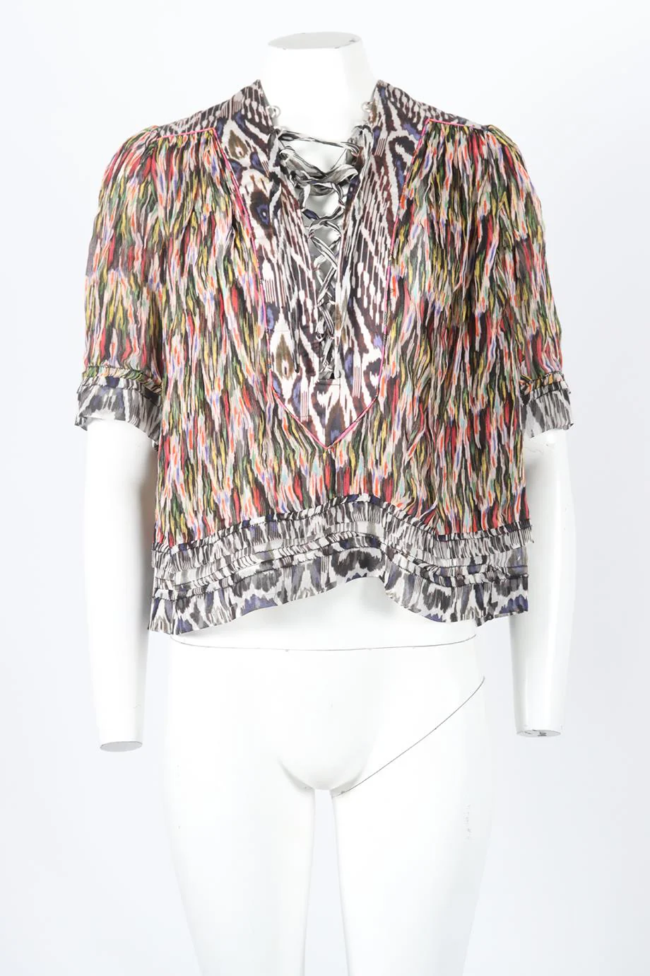ISABEL MARANT PRINTED SILK BLEND TOP FR 34 UK 6 - Image 2