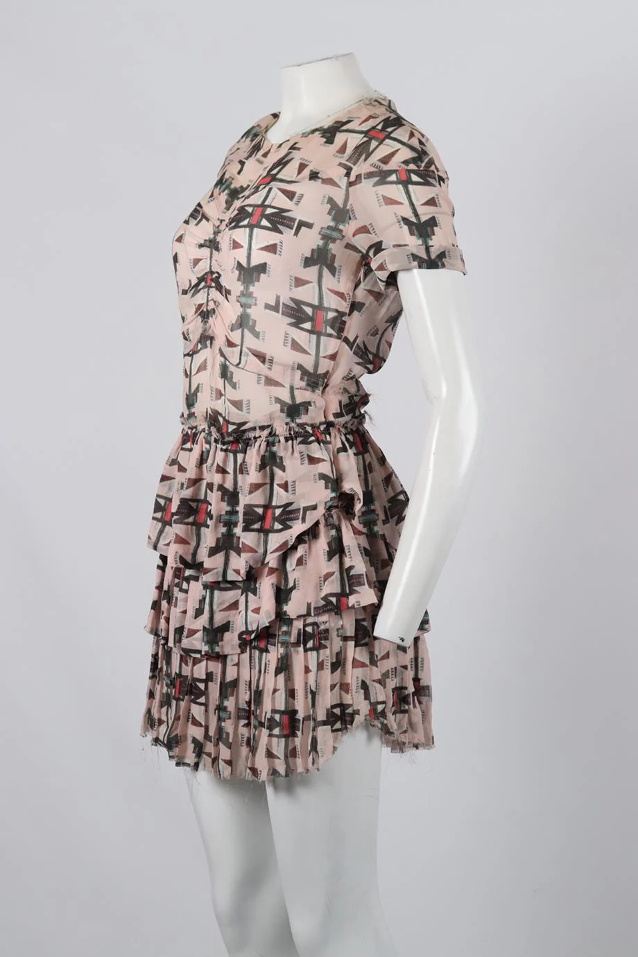 ISABEL MARANT PRINTED SILK MINI DRESS UK 8 - Image 3