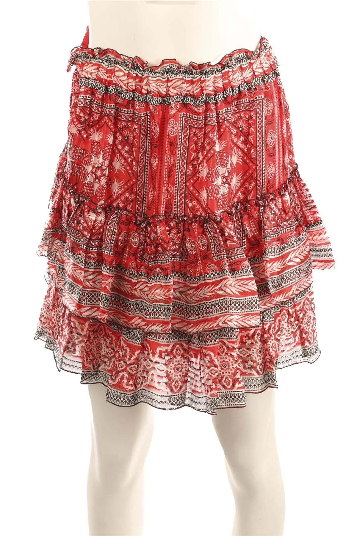 ISABEL MARANT RED SILK MINI SKIRT FR 38 UK 10 - Image 2