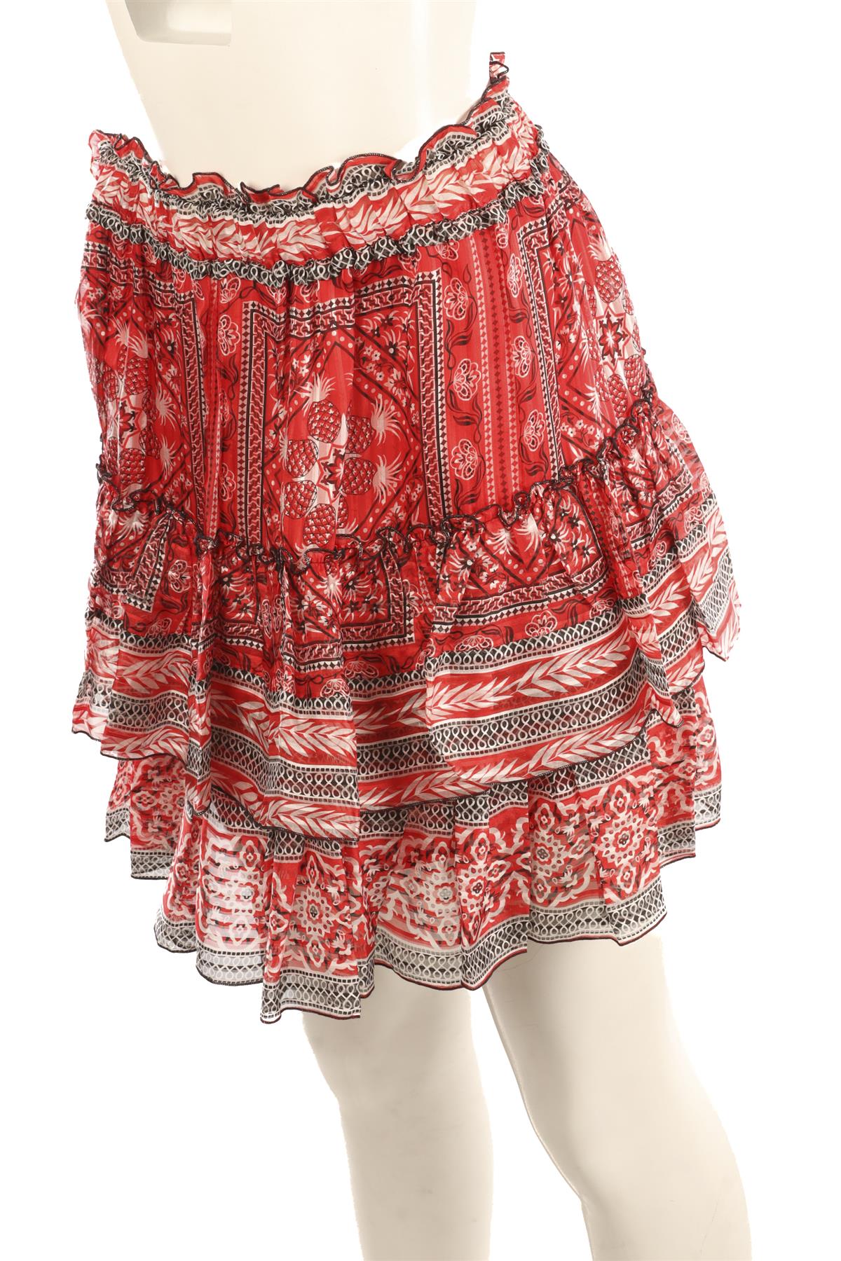 ISABEL MARANT RED SILK MINI SKIRT FR 38 UK 10 - Image 3