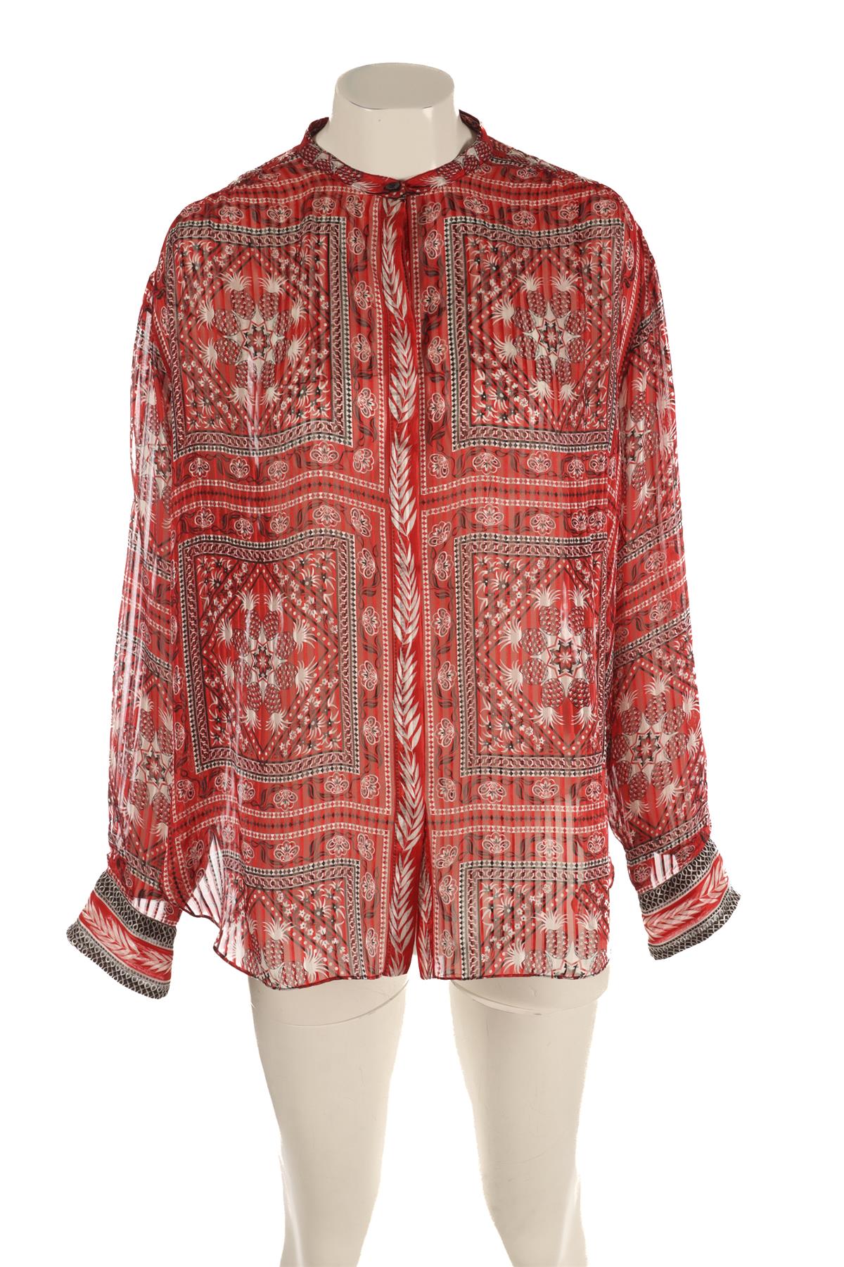 ISABEL MARANT RED SILK TOP FR 36 - Image 2