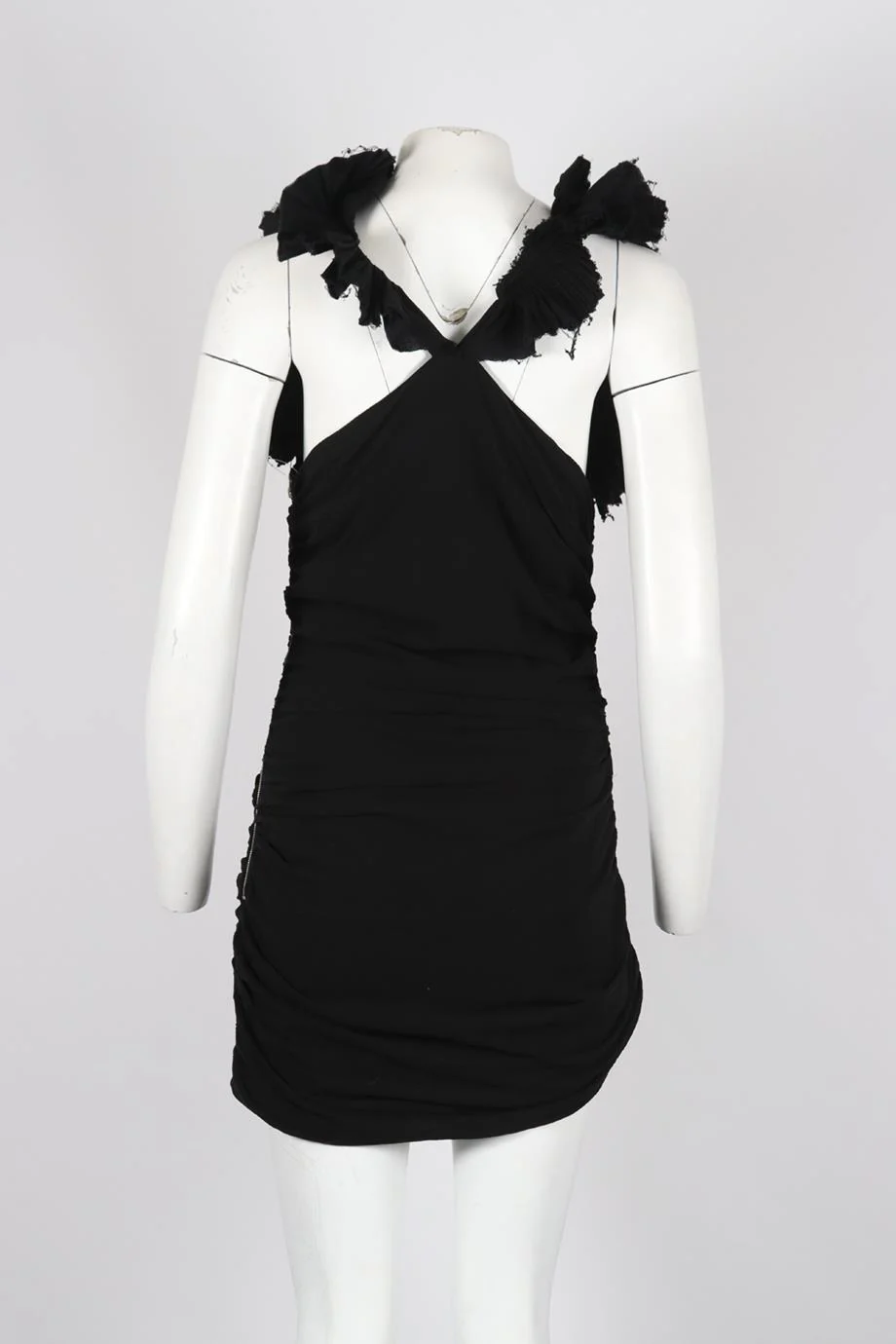 ISABEL MARANT RUCHED COTTON MINI DRESS FR 40 UK 12 - Image 4