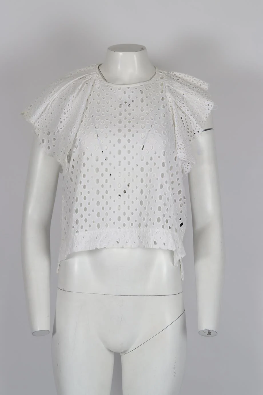 ISABEL MARANT RUFFLED COTTON TOP FR 36 UK 8 - Image 2