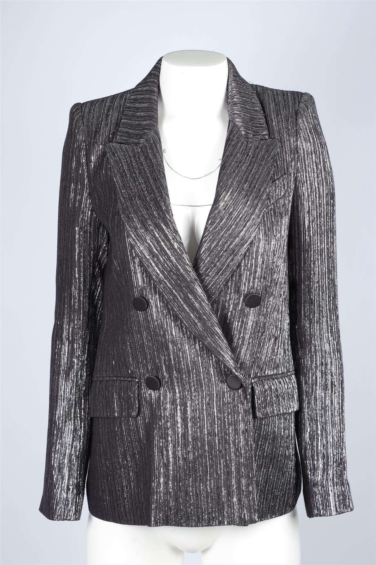 ISABEL MARANT SILVER LUREX BLAZER FR 38 UK 10 - Image 2