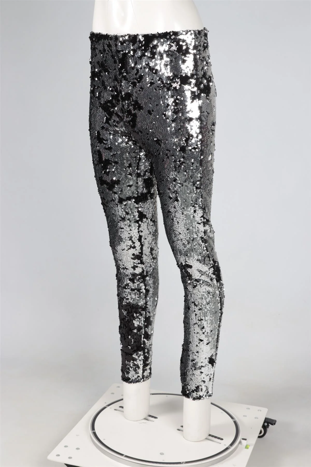 ISABEL MARANT SILVER SEQUIN SKINNY PANTS FR 40 UK 12 - Image 3