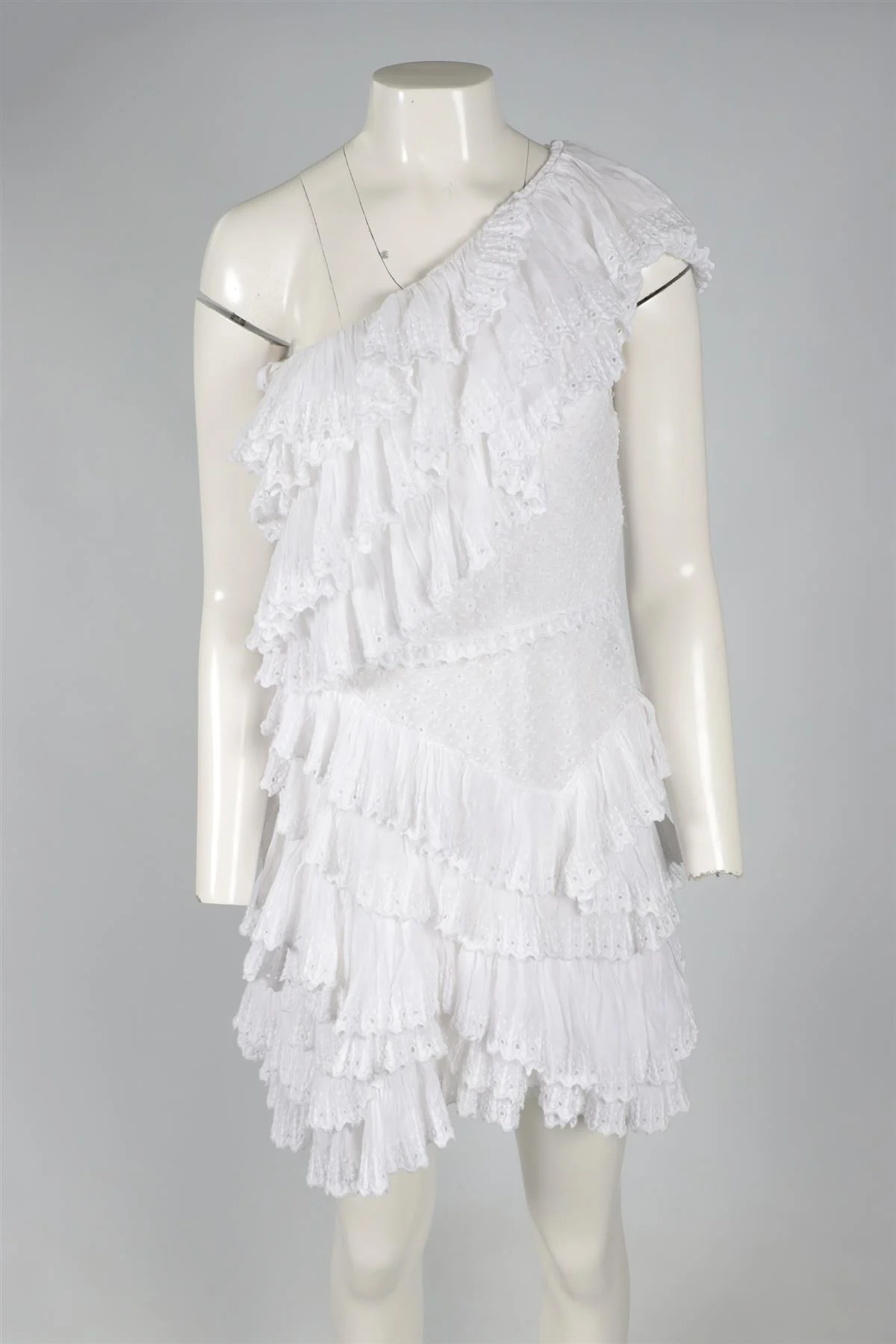ISABEL MARANT WHITE COTTON MINI DRESS FR 40 UK 12 - Image 2
