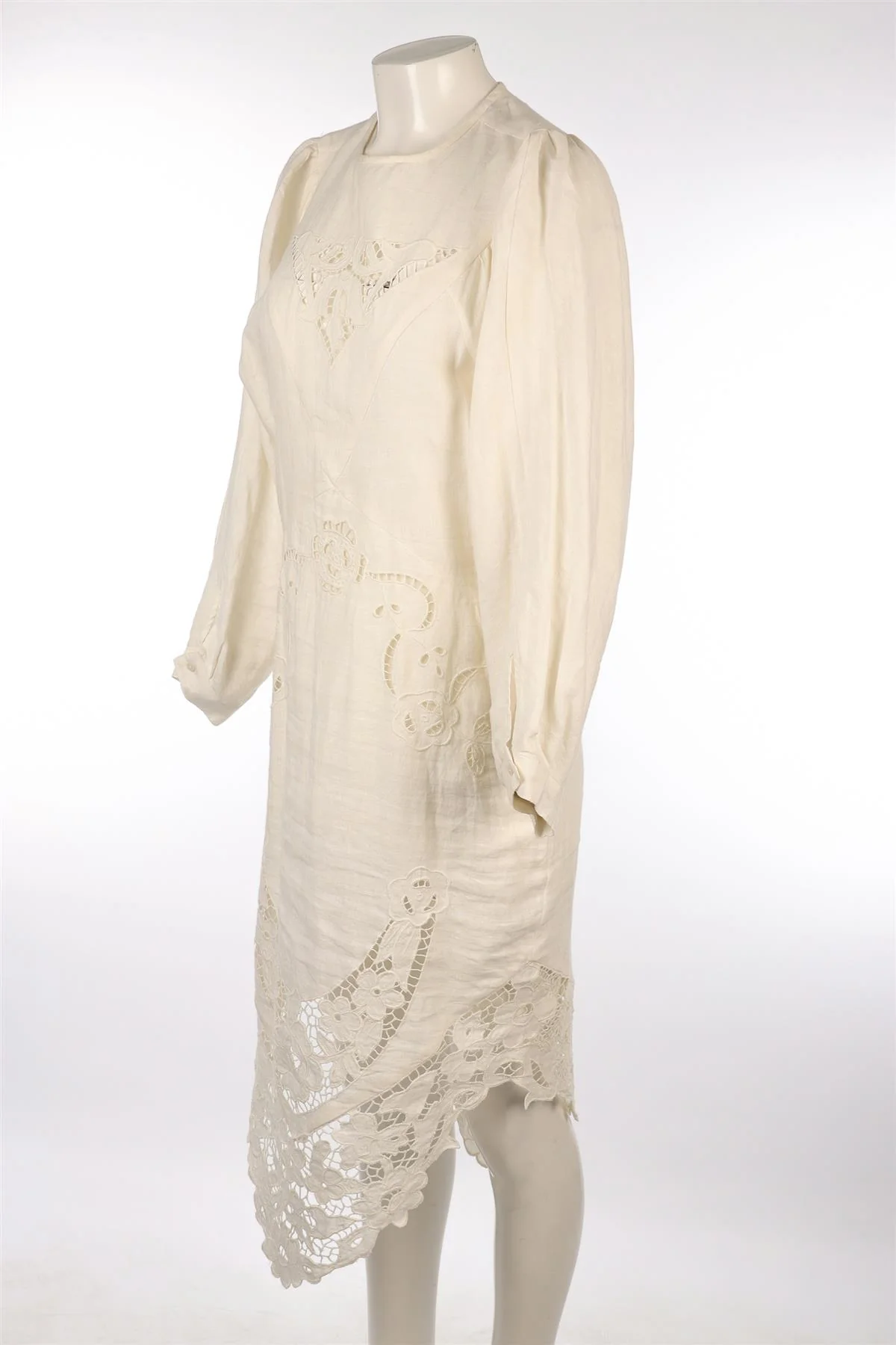 ISABEL MARANT WHITE LINEN MAXI DRESS FR 40 UK 12 - Image 3