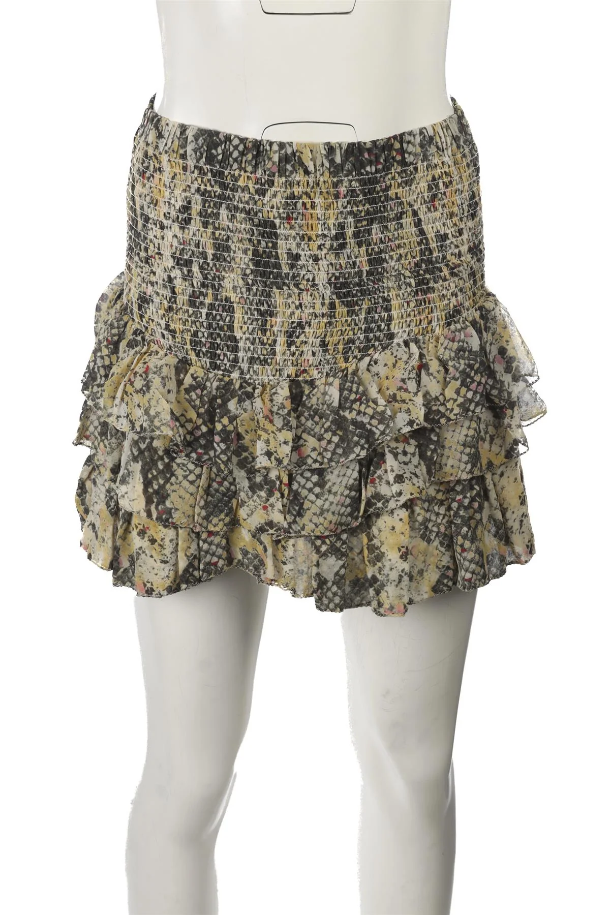 ISABEL MARANT YELLOW SILK MINI SKIRT FR 36 UK 8 - Image 2