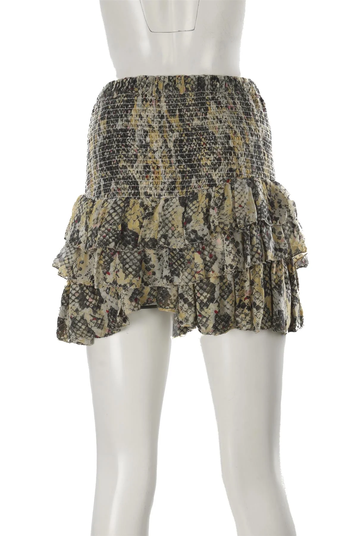 ISABEL MARANT YELLOW SILK MINI SKIRT FR 36 UK 8 - Image 4