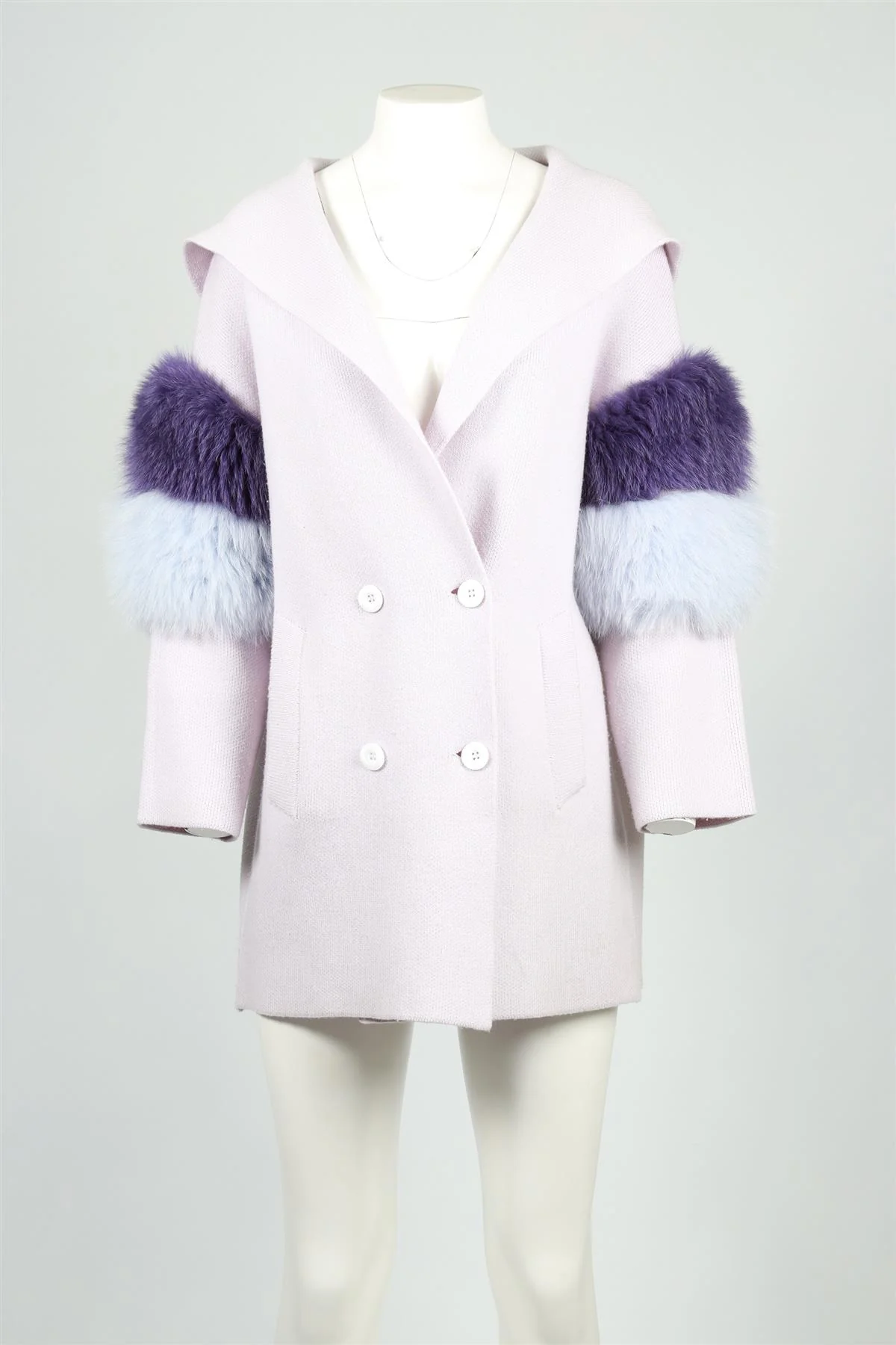 IZAAK AZANEI PURPLE CASHMERE BLEND COAT SMALL-MEDIUM - Image 2