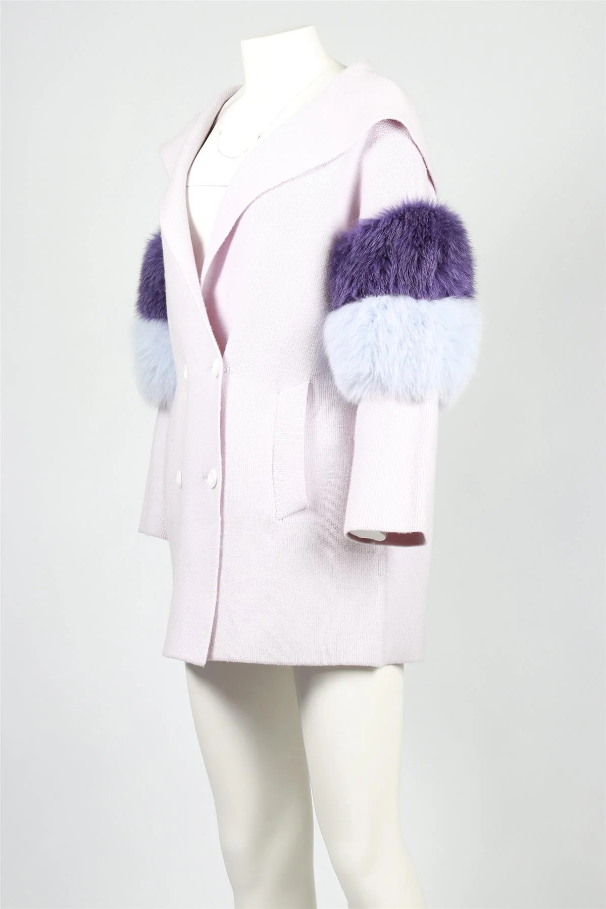 IZAAK AZANEI PURPLE CASHMERE BLEND COAT SMALL-MEDIUM - Image 3