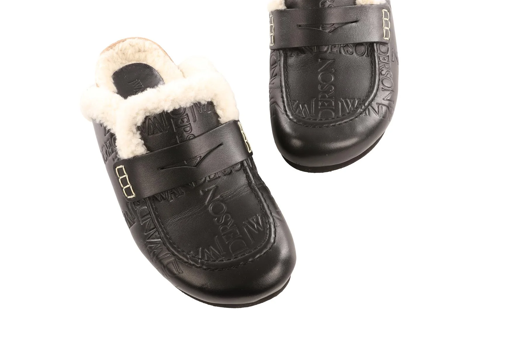JW ANDERSON BLACK LEATHER MULES EU 38 UK 5 - Image 4