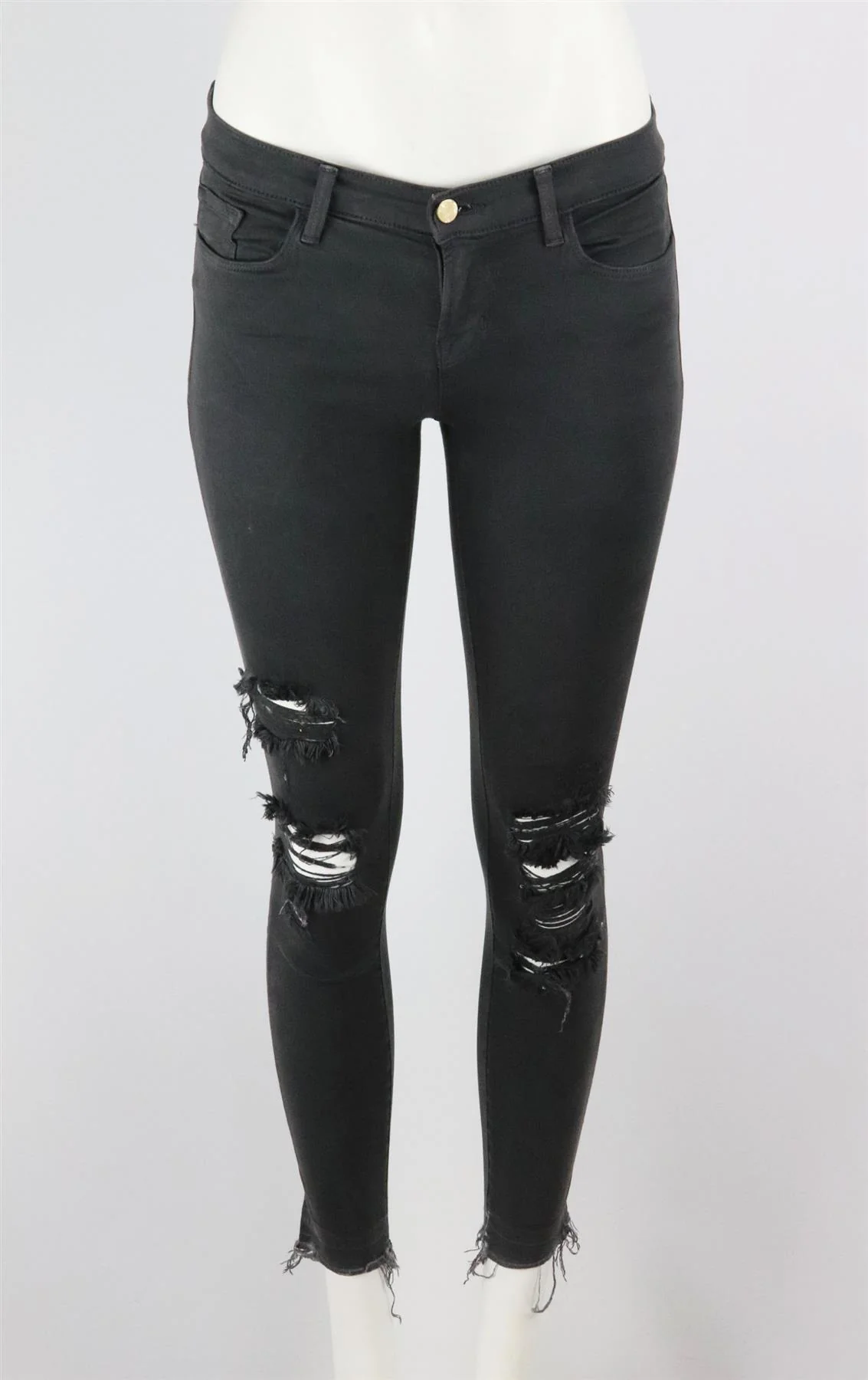J BRAND ALANA DISTRESSED HIGH RISE SKINNY JEANS W24 UK 6 - Image 2