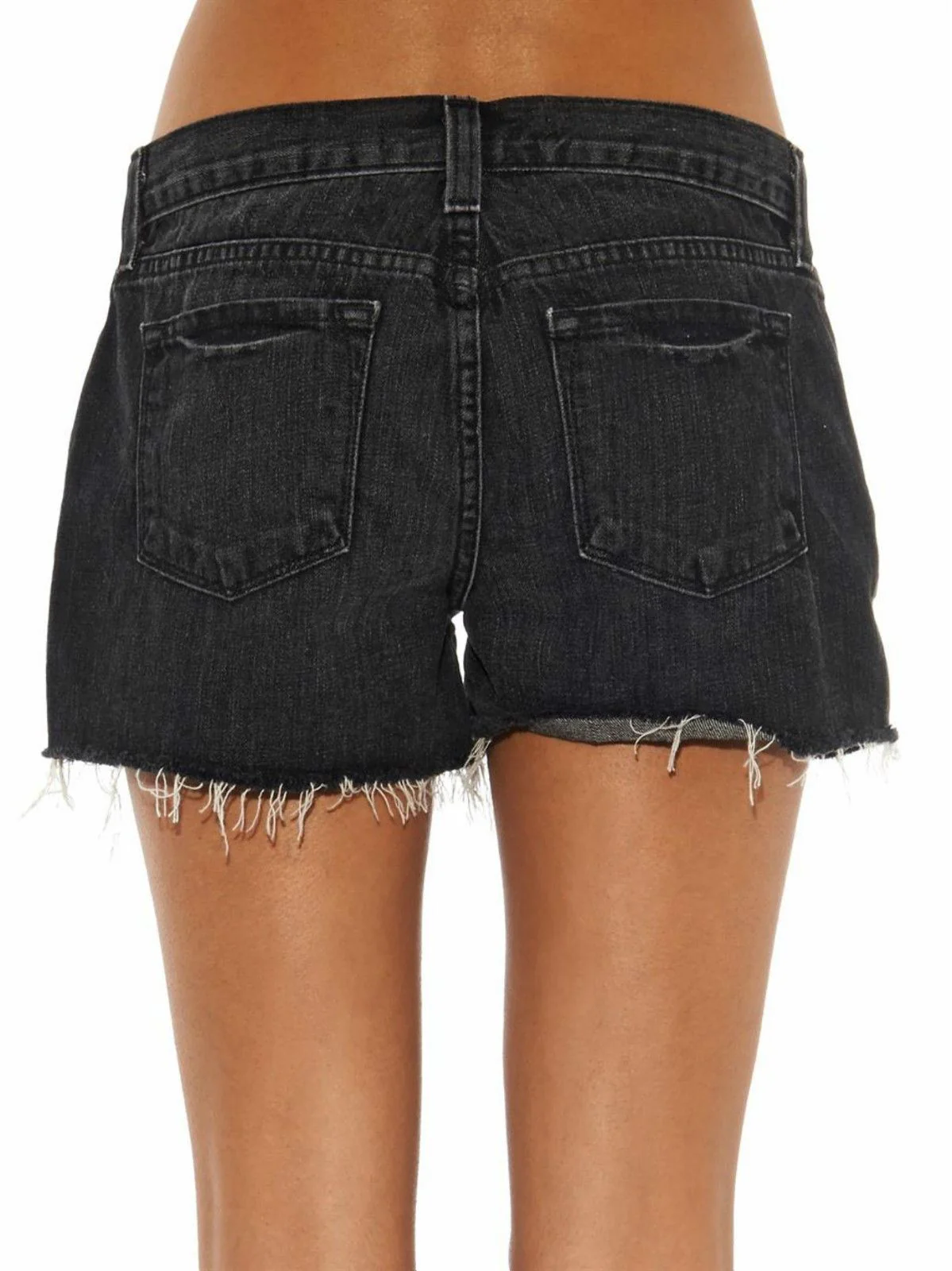 J BRAND METEORITE BLACK CUT-OFF DENIM SHORTS W24 UK 6 - Image 9