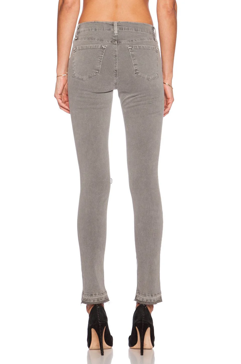 J BRAND SILVER FOX GREY RIPPED JEANS W25 UK 6/8 - Image 10