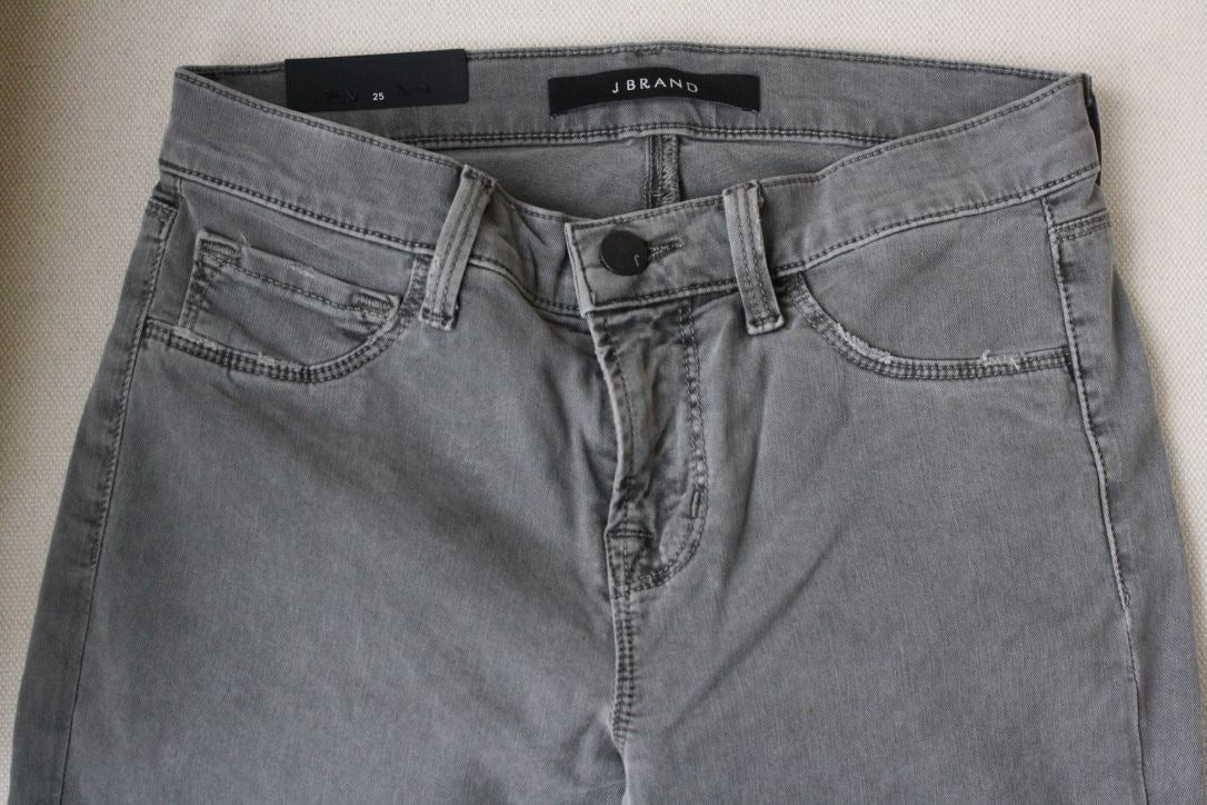 J BRAND SILVER FOX GREY RIPPED JEANS W25 UK 6/8 - Image 9