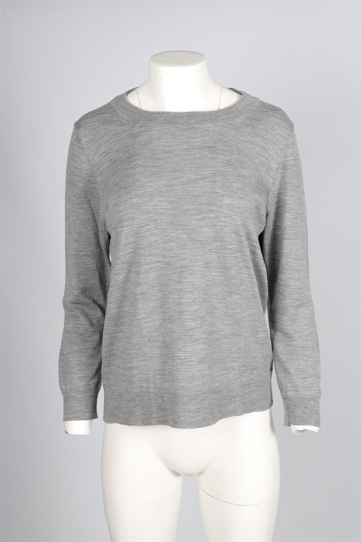 J. CREW GREY WOOL SWEATER LARGE - Image 2
